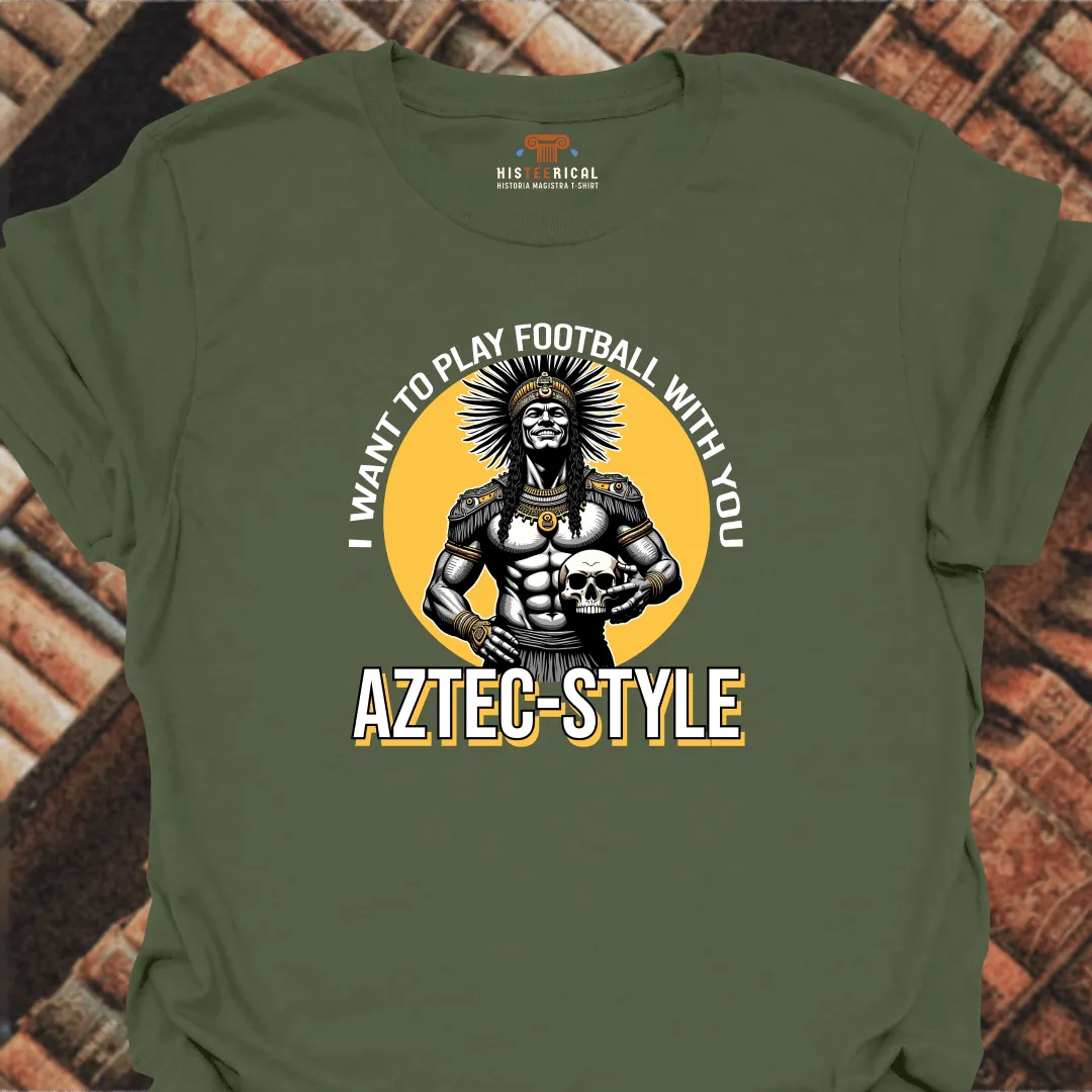 Aztec Skull Football T-Shirt