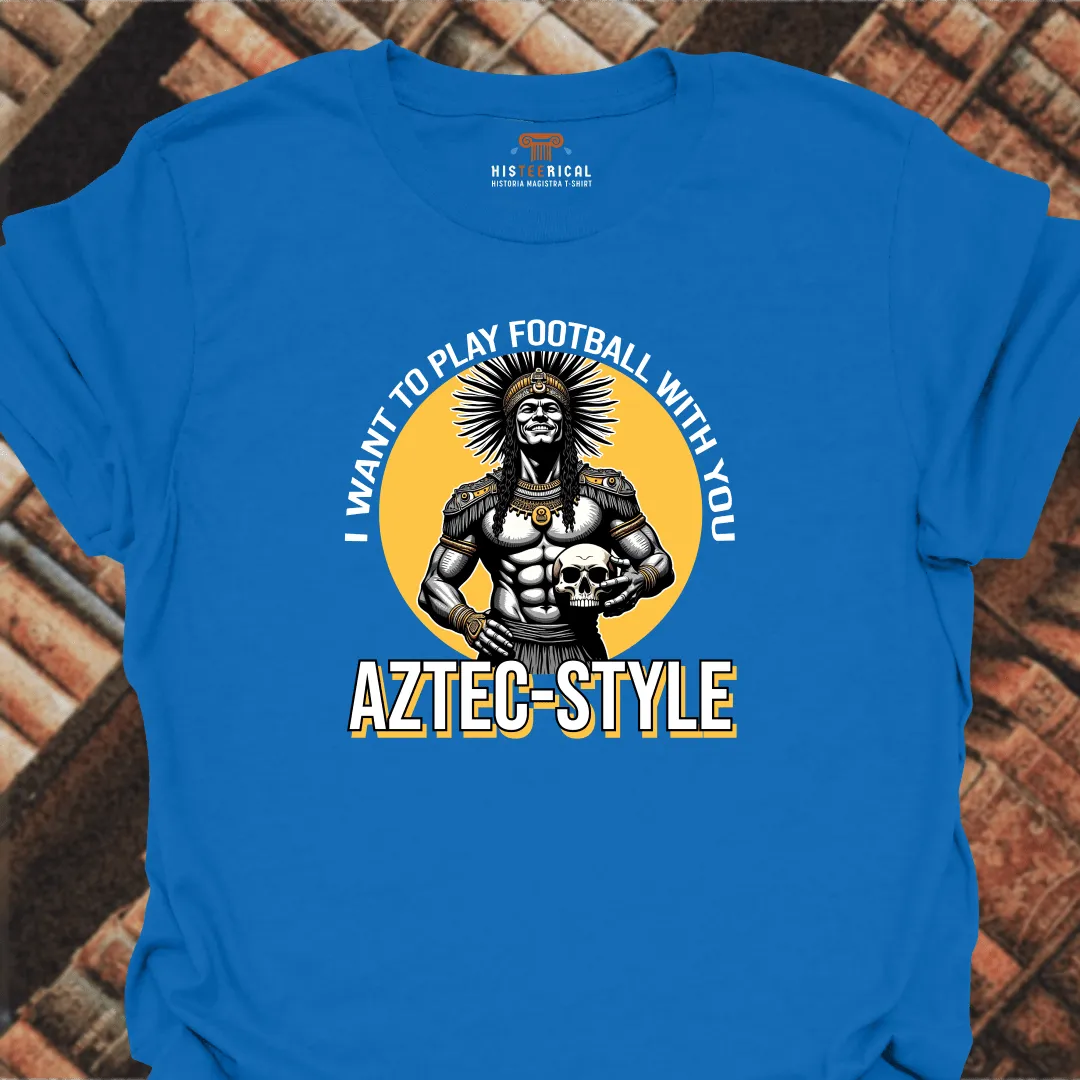 Aztec Skull Football T-Shirt