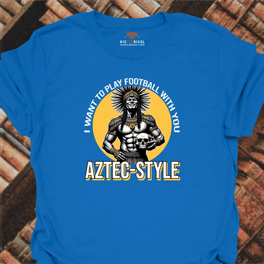 Aztec Skull Football T-Shirt